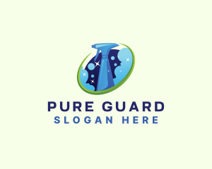 Disinfect Spray Cleaning logo design