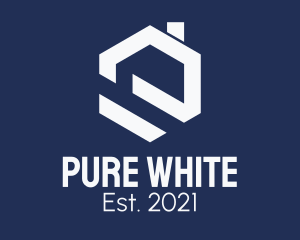 Geometric White Housing logo design