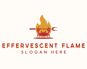 Flame Grilled Crab logo design