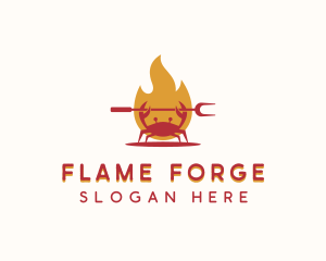 Flame Grilled Crab logo design