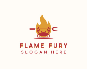 Flame Grilled Crab logo design