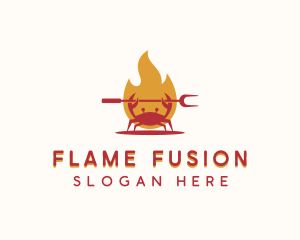 Flame Grilled Crab logo design