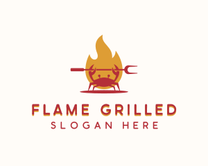 Flame Grilled Crab logo design