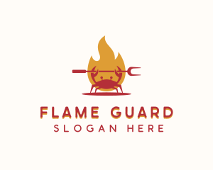 Flame Grilled Crab logo design