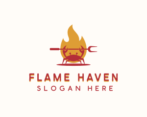 Flame Grilled Crab logo design