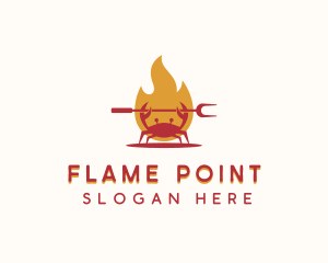 Flame Grilled Crab logo design