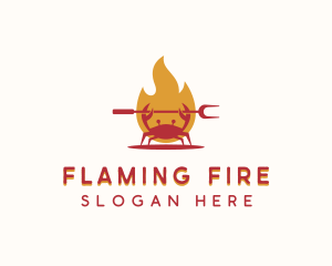 Flame Grilled Crab logo design