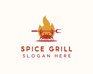 Flame Grilled Crab logo design