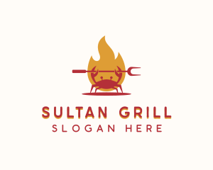 Flame Grilled Crab logo design