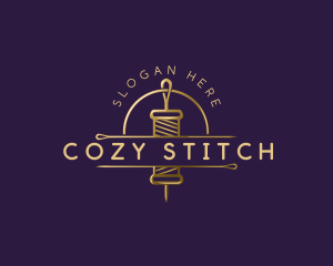 Thread Sewing Needle logo design