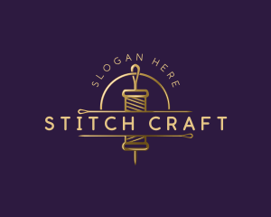 Thread Sewing Needle logo design