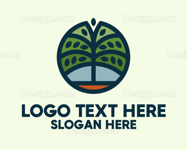 Green Tree Circle Badge Logo