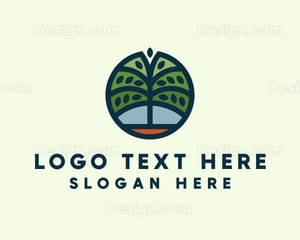 Green Tree Circle Badge Logo