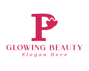 Pink Flower Letter P logo