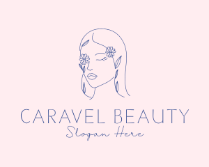 Floral Beauty Woman logo design