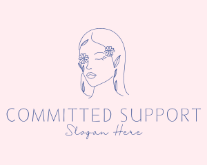 Floral Beauty Woman logo design