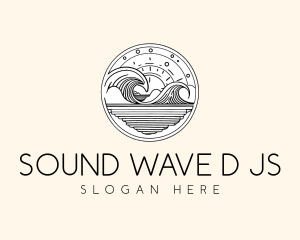 Minimalist Ocean Waves logo design