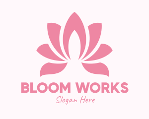 Pink Lotus Flower logo design