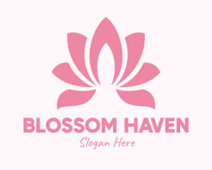 Pink Lotus Flower logo design