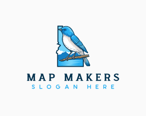 Idaho Mountain Bluebird logo design