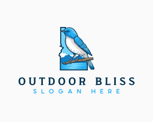 Idaho Mountain Bluebird logo design