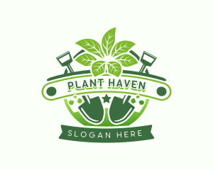 Shovel Nature Plant logo design