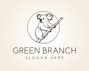 Koala Tree Branch logo design