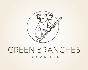 Koala Tree Branch logo design