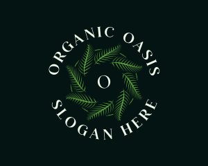 Organic Leaf Wreath logo design