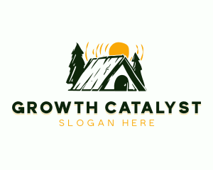 Camp Cabin Tent logo design