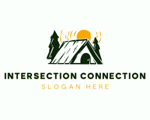 Camp Cabin Tent logo design