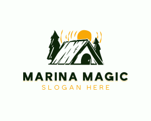 Camp Cabin Tent logo design