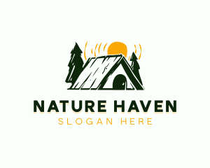 Camp Cabin Tent logo design