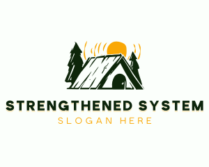 Camp Cabin Tent logo design