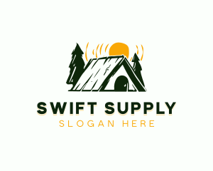 Camp Cabin Tent logo design