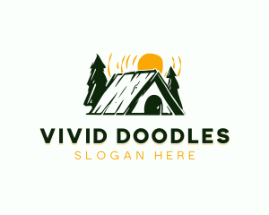 Camp Cabin Tent logo design