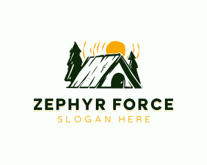 Camp Cabin Tent logo design