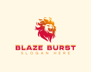 Fire Blazing Lion  logo design