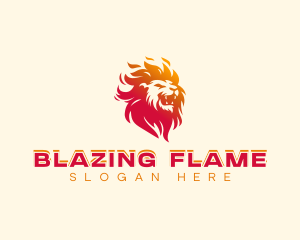 Fire Blazing Lion  logo design