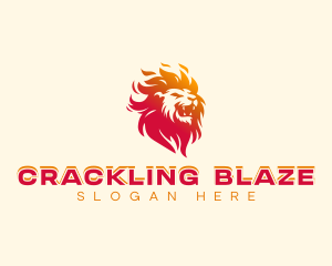 Fire Blazing Lion  logo design