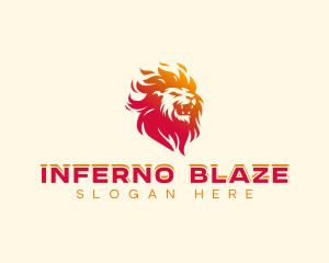 Fire Blazing Lion  logo design