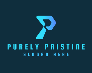 Logistics Delivery Letter P logo design