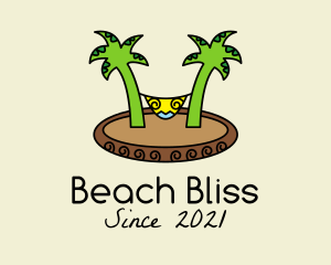 Tropical Beach Hammock  logo design