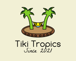 Tropical Beach Hammock  logo design