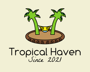 Tropical Beach Hammock  logo design