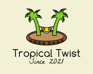 Tropical Beach Hammock  logo design