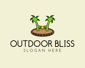 Tropical Beach Hammock  logo design