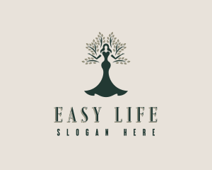 Woman Tree Dress logo design