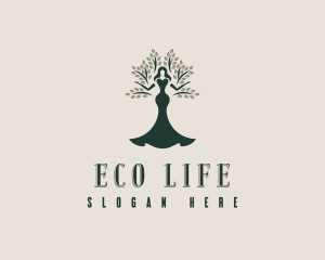 Woman Tree Dress logo design