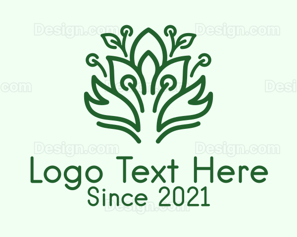 Green Bush Plant Logo